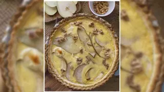 Tarta de queso de cabra y pera: una opción facilísima y deliciosa para tus cenas