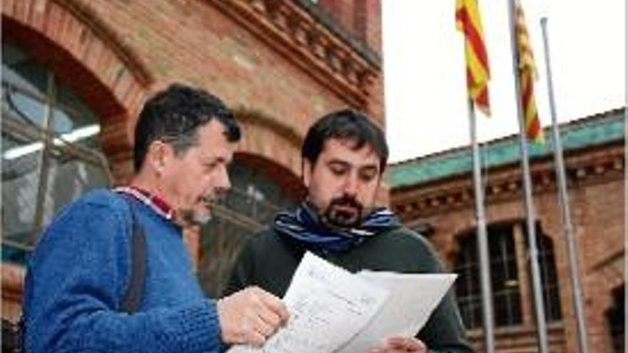 L&#039;alcalde de Celrà, Dani Cornellà, i el tinent d&#039;alcalde, Gerard Fernández.