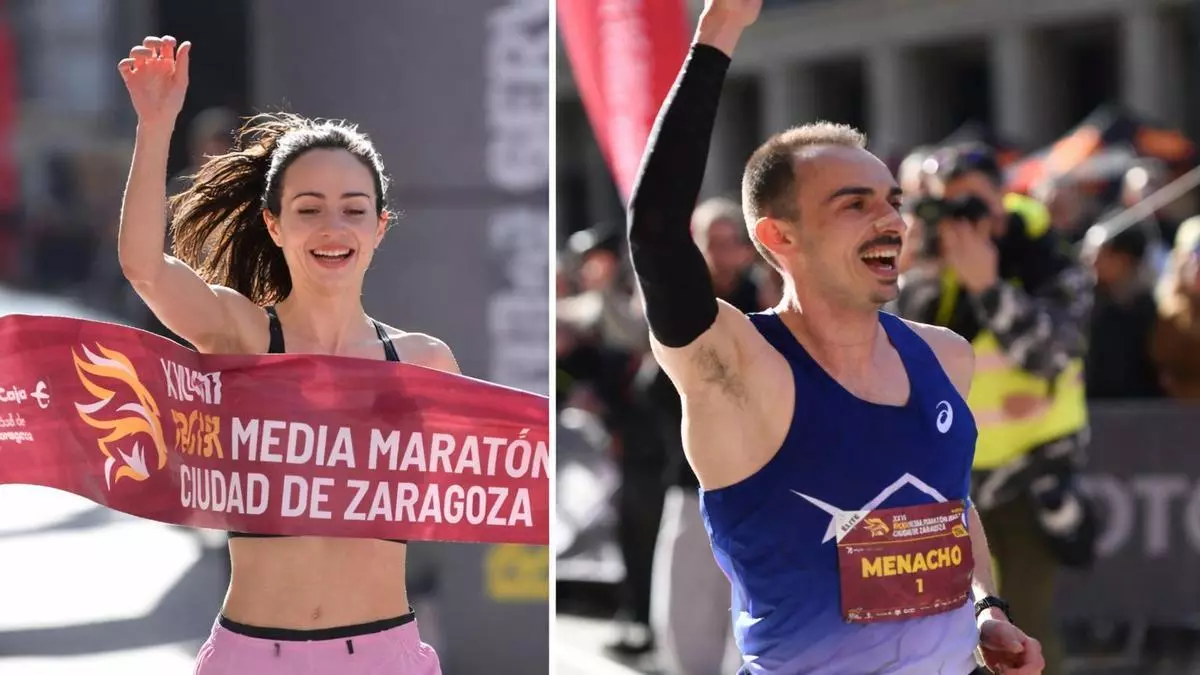Eduardo Menacho y Argentina Oria triunfan en la Media Maratón de Zaragoza más numerosa y "espectacular"