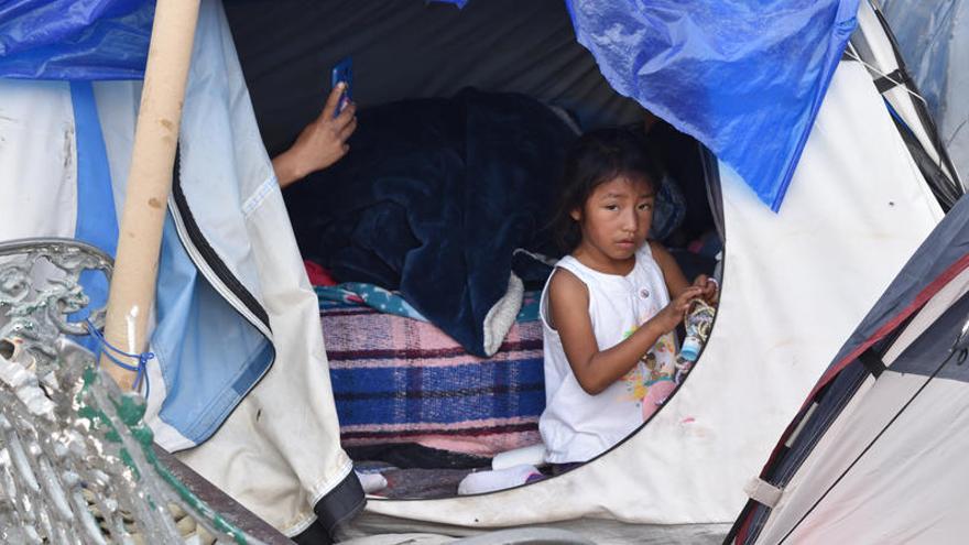 Una imagen del campamento de migrantes de Matamoros.