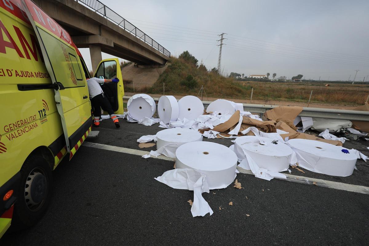 Accidente múltiple en la AP-7 en Castellón
