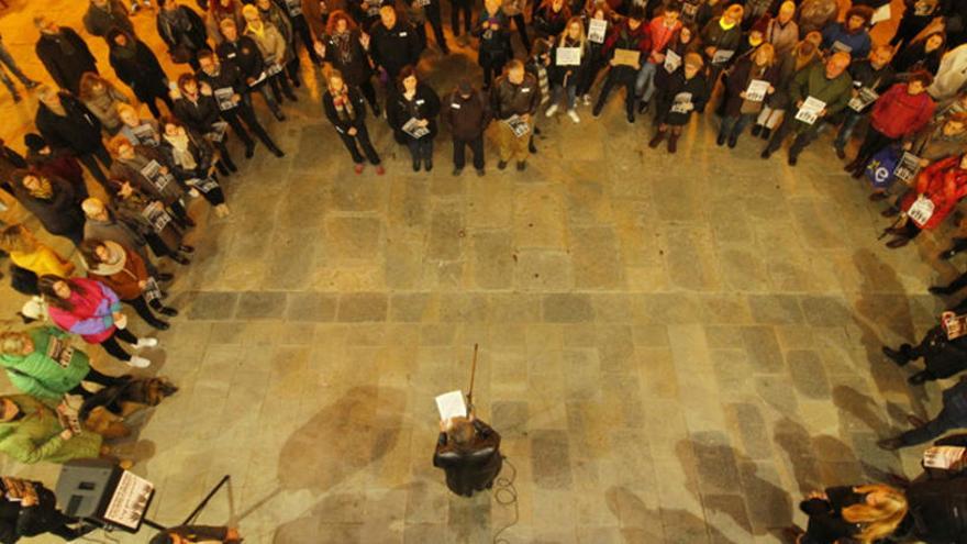 Concentració feminista a Blanes.