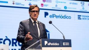 Salvador Illa, presidente de la Generalitat de Catalunya, en su intervención en el I Fòrum Municipalisme