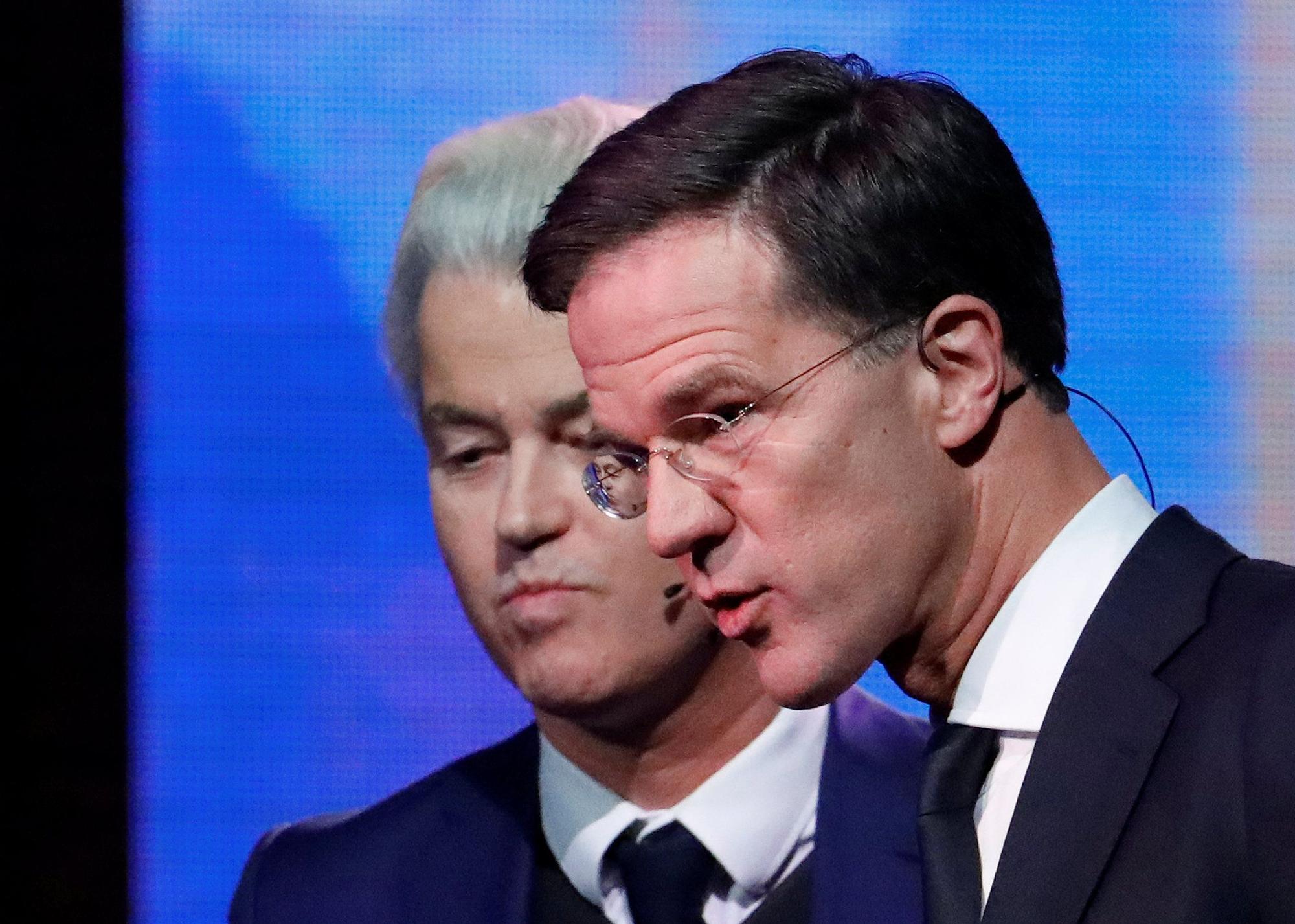 Rutte, ante Wilders, en una imagen de 2017.