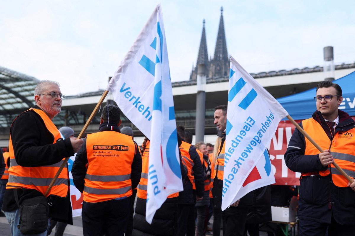 Huelga de los trabajadores del ferrocarril en Alemania. Colonia