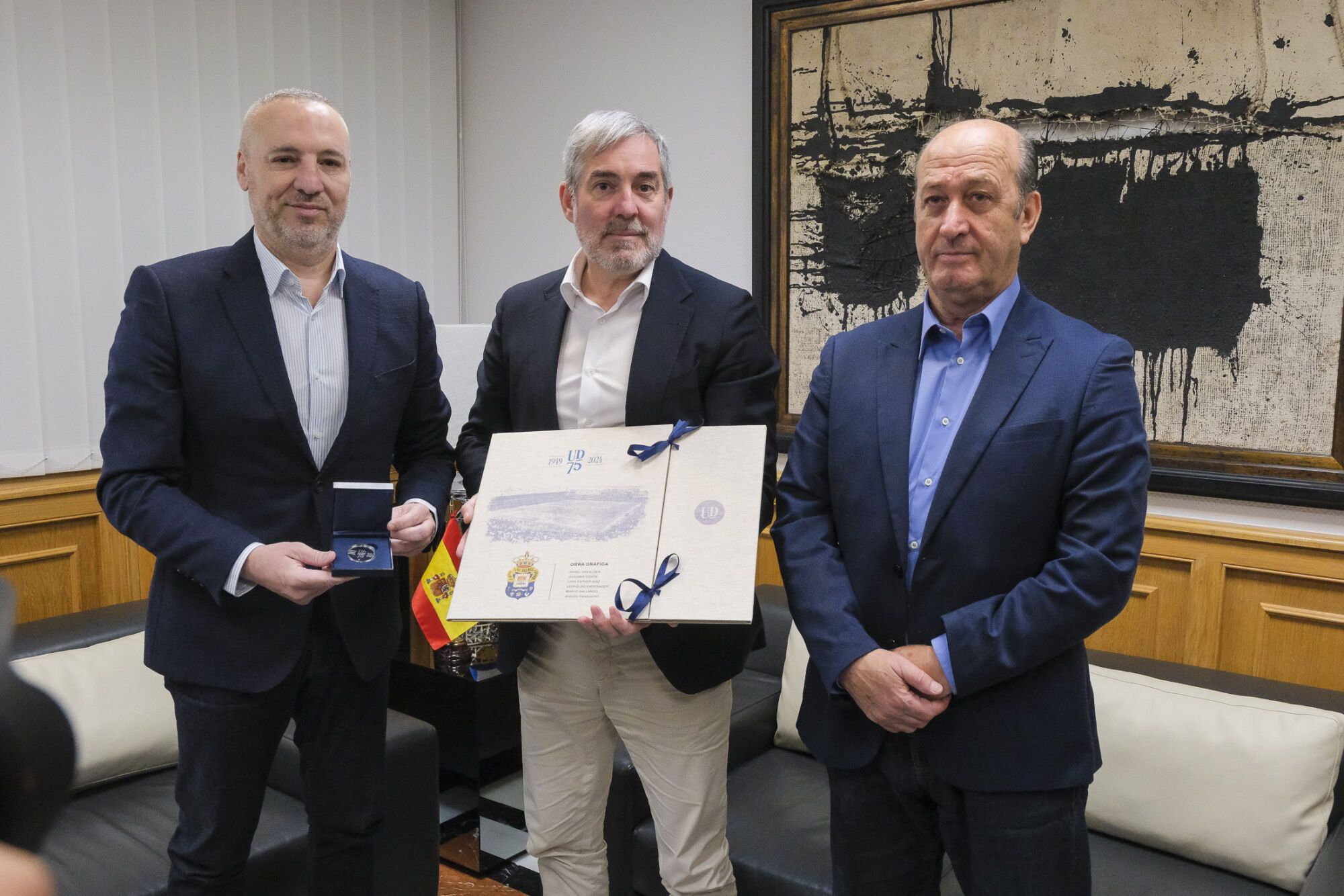 Clavijo recibe al presidente de la UD Miguel Ángel Ramírez