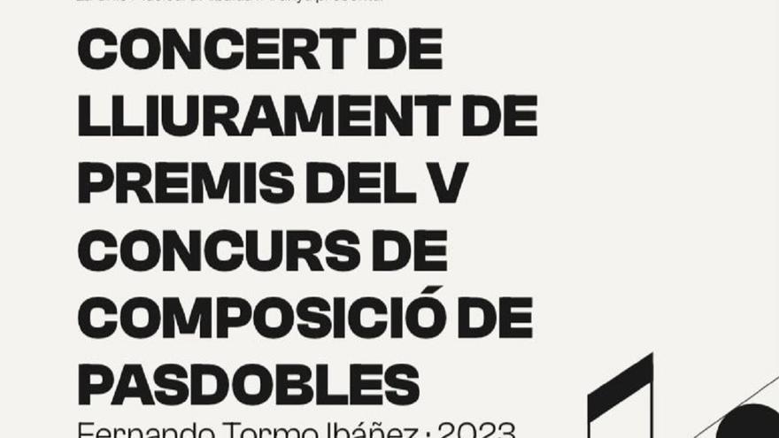 L&#039;Aranya de Albaida entrega los premios del V Concurs de Composició de Pasdobles Fernando Tormo