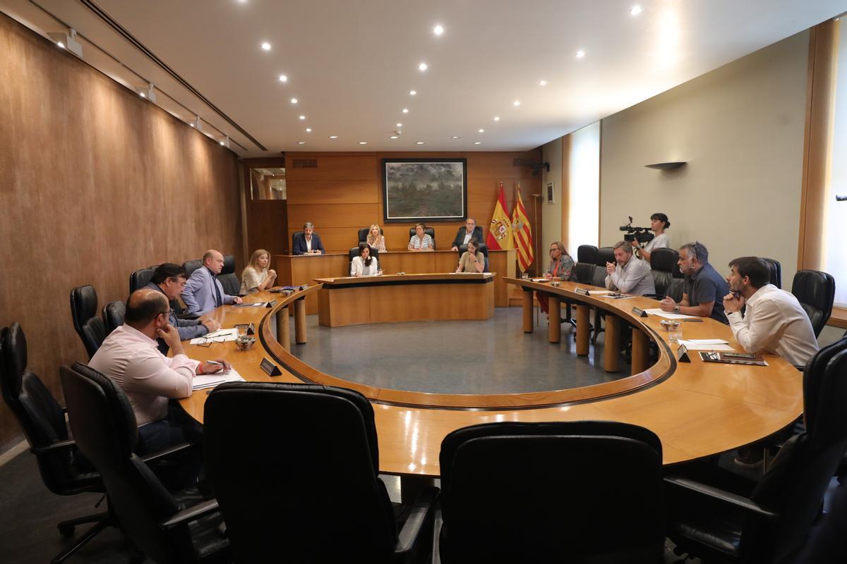 Junta de Portavoces de las Cortes de Aragón, que cambiará en sus próximas reuniones con la salida de Ana Alós y la entrada de Fernando Ledesma.