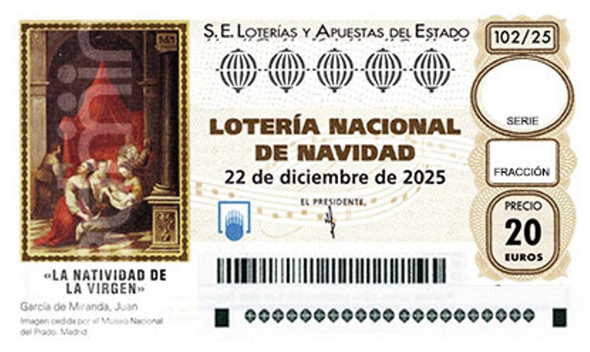 Un boleto de la Lotería de Navidad