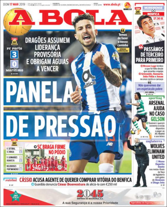 Portada A BOLA domingo 17 marzo 2019