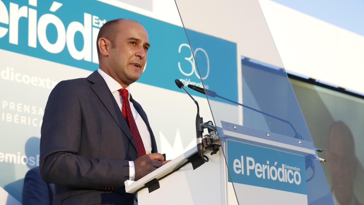 Jose Ignacio Moríñigo, Complejo del Ibérico de Extremadura, durante su discurso.