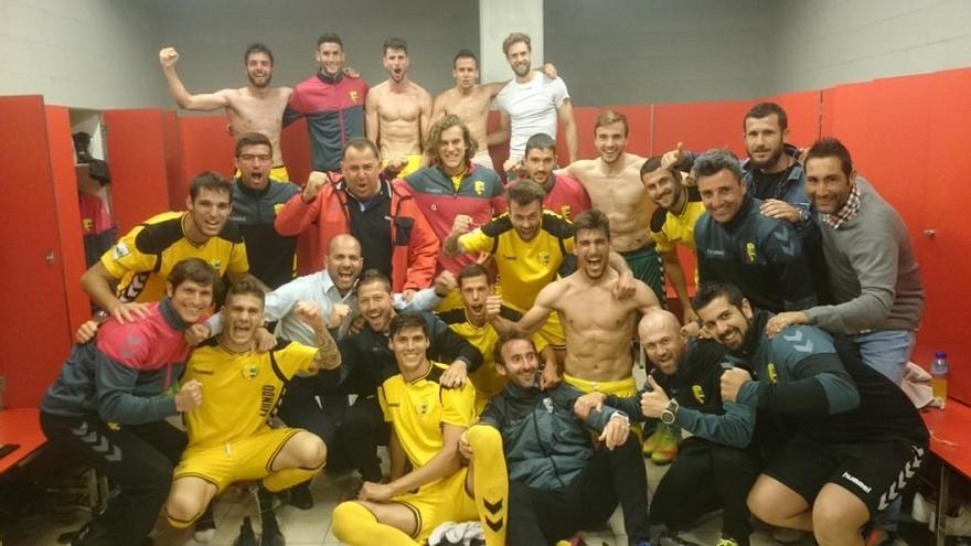 Eufòria dels jugadors del Llagostera