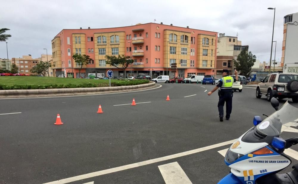 Cortes de tráfico en la circunvalación de Las Palmas de Gran Canaria