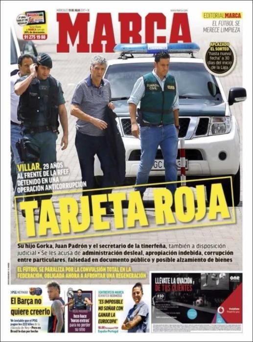 Portadas miércoles 19 de julio de 2017