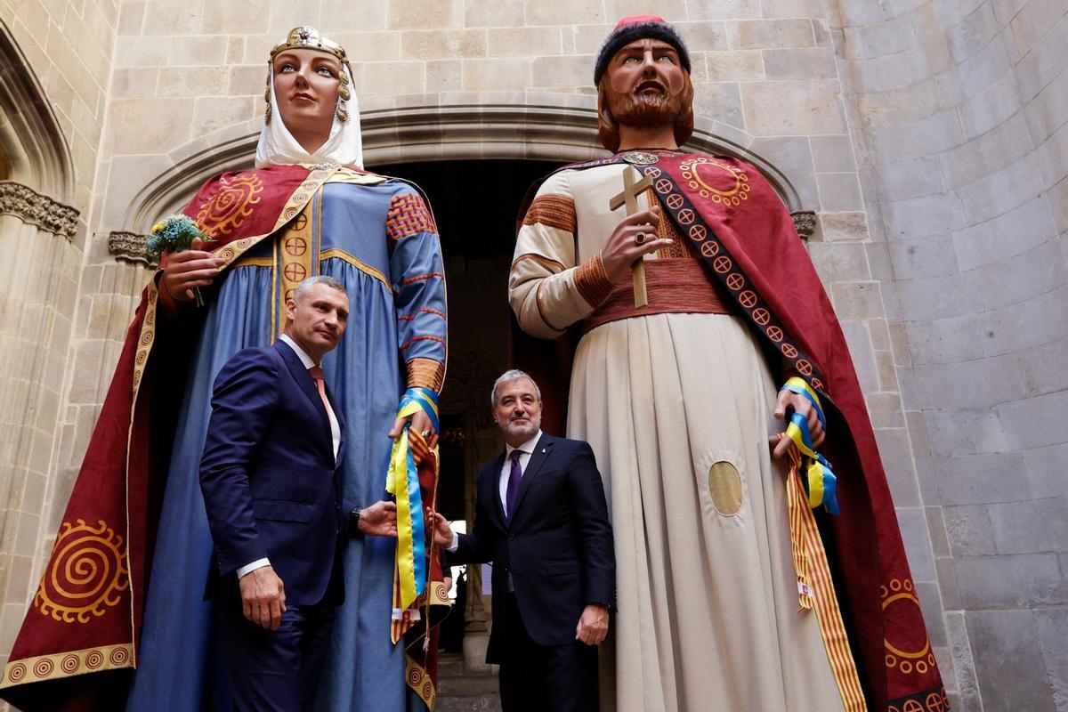 El alcalde de Barcelona, Jaume Collboni, y el alcalde de Kiev, Vitali Klitxkó El alcalde de Barcelona, Jaume Collboni, y el alcalde de Kiev, Vitali Klitxkó