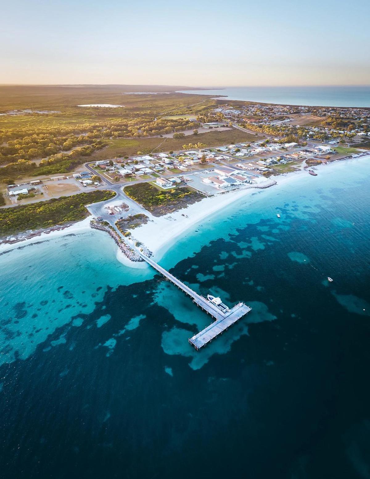 Una vista aérea del pueblo de Cervantes, en Australia
