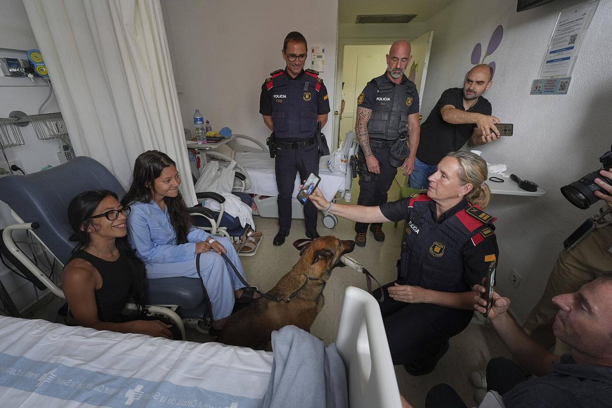 Les imatges dels Mossos d’Esquadra al Trueta per donar suport a la recerca pediàtrica