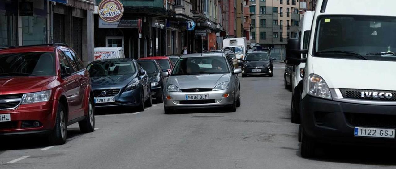 La calle del Norte, en La Felguera.