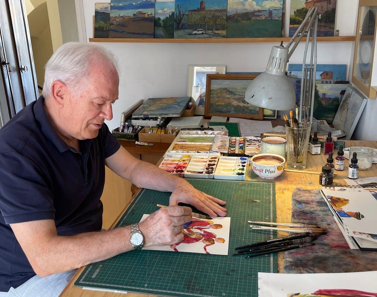 El pintor solsoní al seu taller