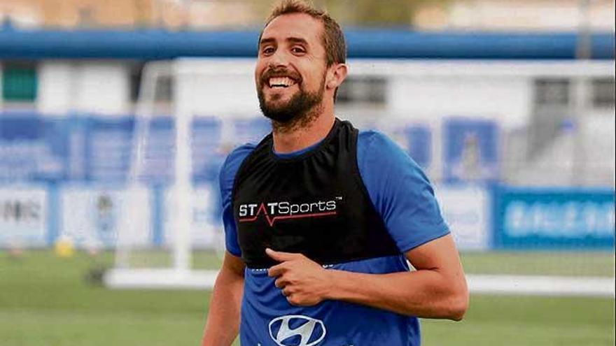 Canario sonríe durante un entrenamiento reciente en Son Malferit.