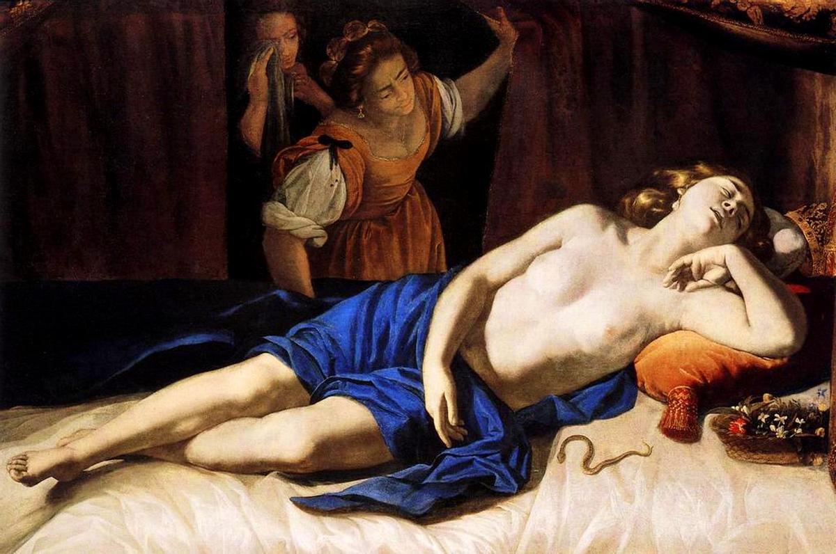 La muerte de Cleopatra, según Artemisia Gentileschi. La muerte de Cleopatra, según Artemisia Gentileschi.