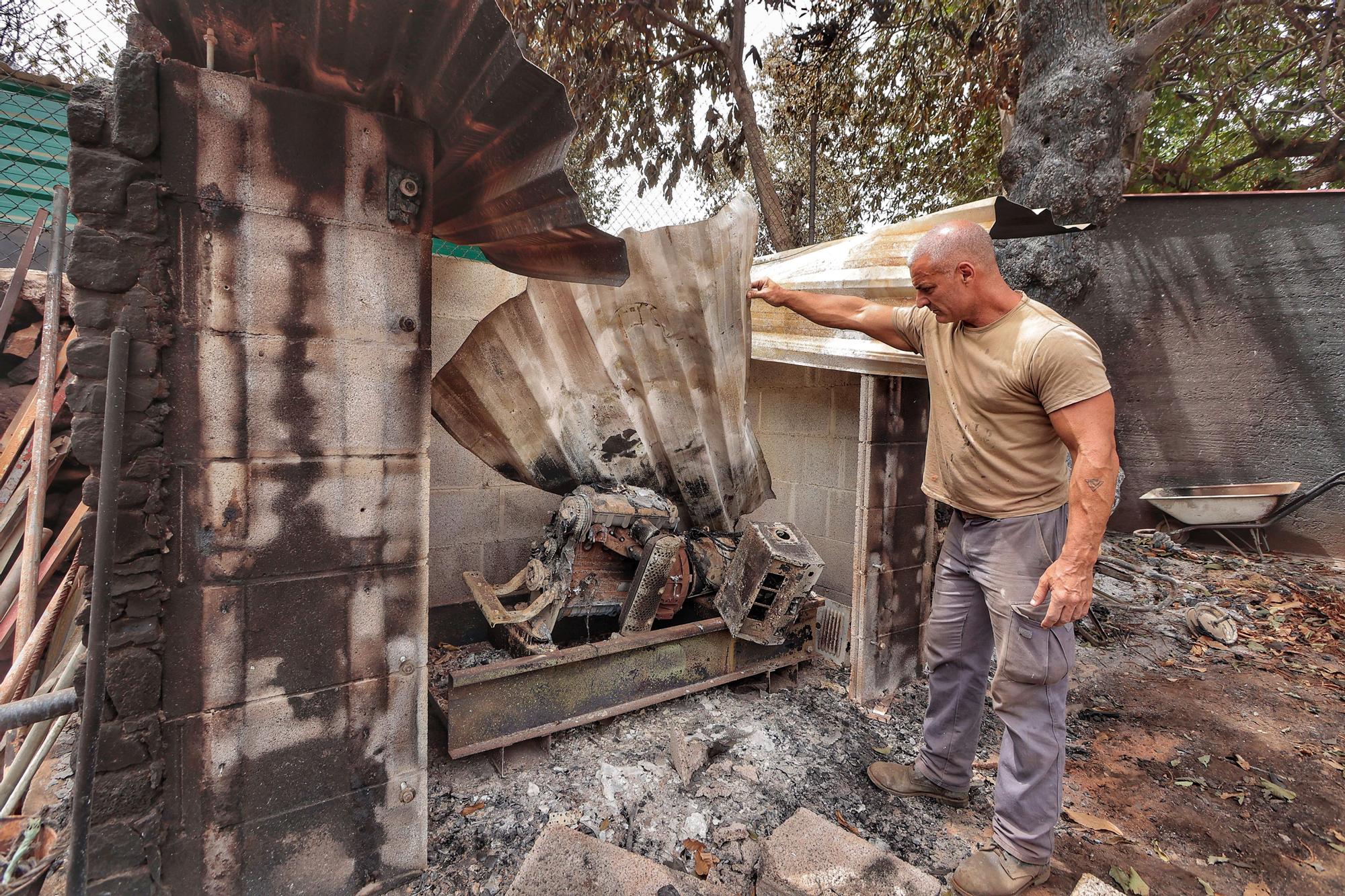 Vecinos de Aguamansa regresan a sus casas tras el incendio en La Orotava