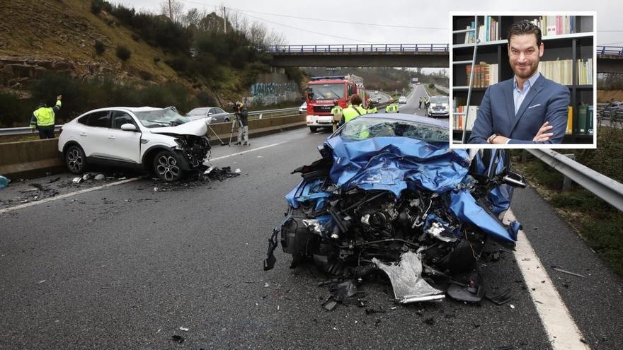 Muere un vigués en una colisión con un coche que invadió la mediana en la A-52 en Salvaterra