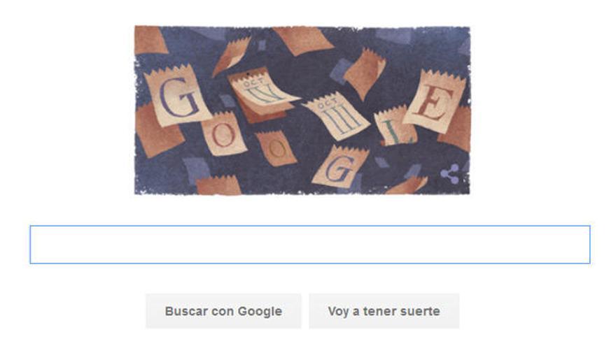 Calendario gregoriano en el doodle de Google.