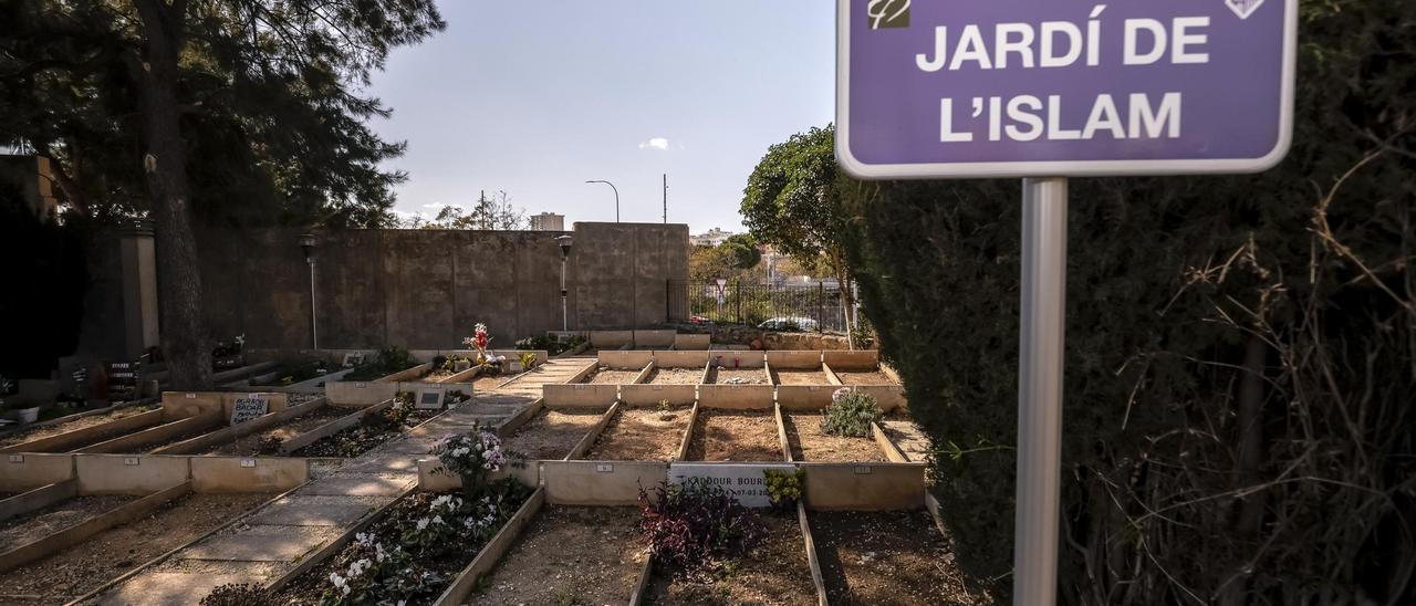 El Jardí de l’Islam del Cementerio de Palma está reservado para entierros musulmanes.