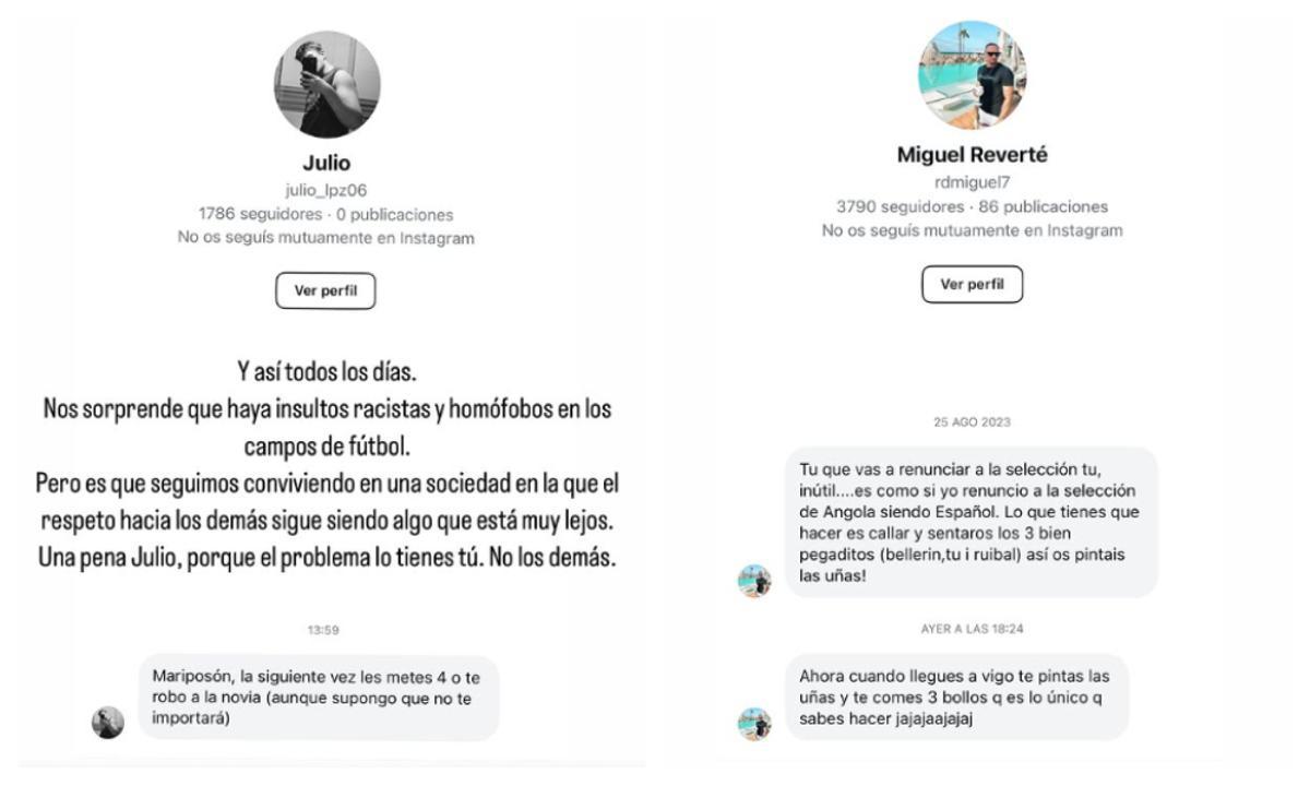 Mensajes homófobos recibidos por el Panda.