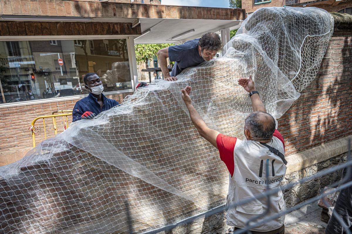 Un hombre muere al caerle un muro en el recinto de Sant Pau en Barcelona