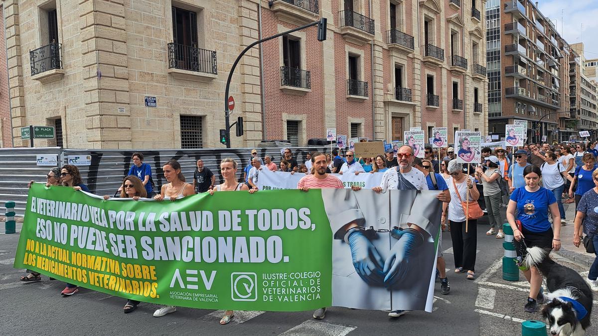 Protesta por el centro este domingo.
