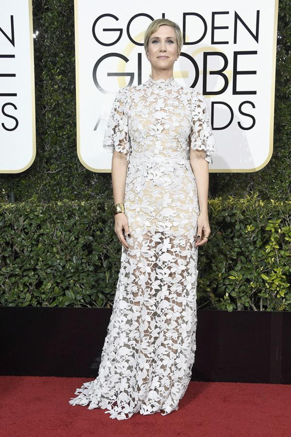 Vestidos Globos de Oro 2017:  Kristen Wiig de Reem Acra