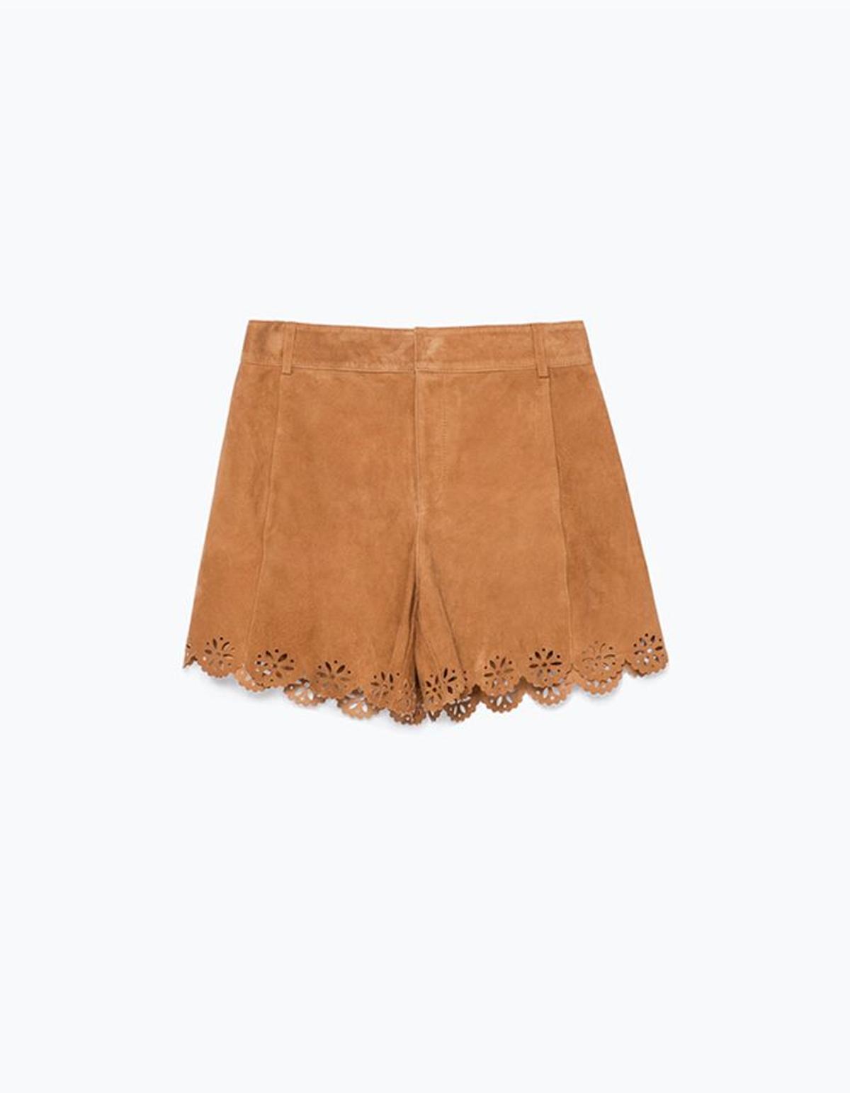 Shorts de ante troquelados de Zara (59,95€)