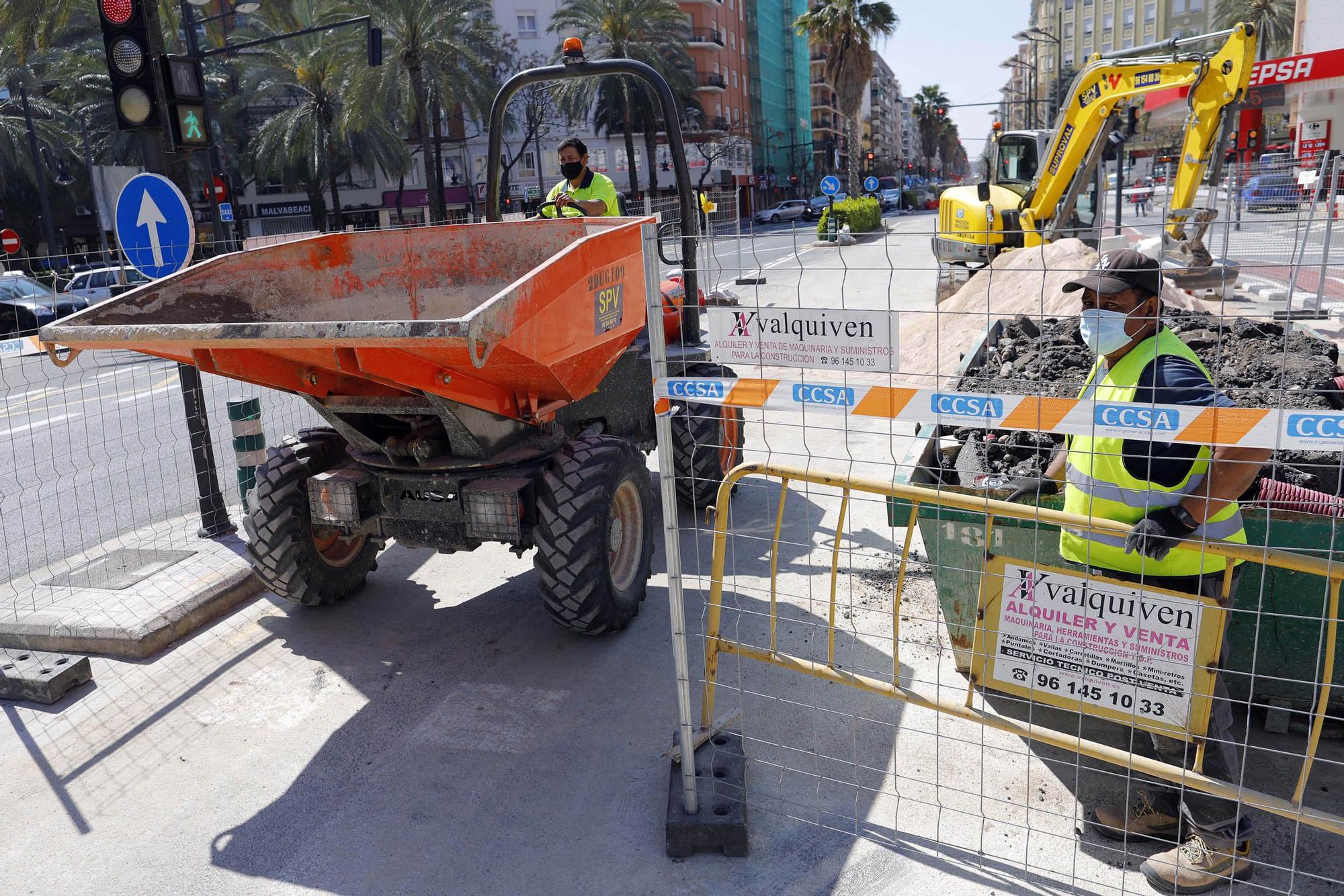 Así avanzan las obras de Peris y Valero