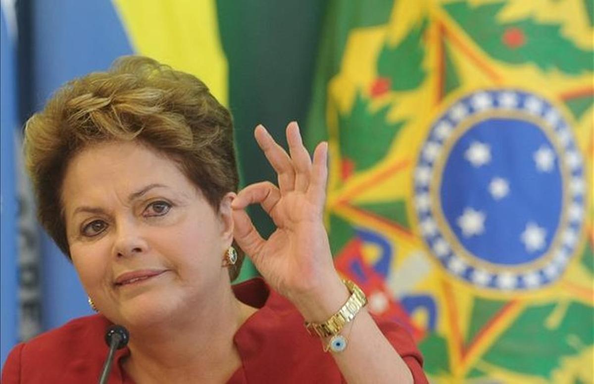 Dilma Rousseff, presidenta del Brasil, durant una reunió informativa, el desembre del 2012..