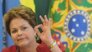 Dilma Rousseff, presidenta del Brasil, durant una reunió informativa, el desembre del 2012..