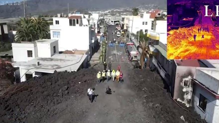 La retirada de coladas del volcán de La Palma, una obra &quot;inédita&quot;