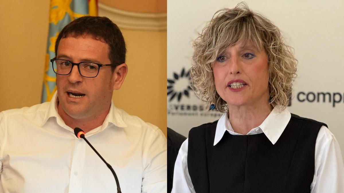 Ignasi Garcia y Vero Ruiz, el actual portavoz y la nueva candidata a la alcaldía de Compromís per Castelló.
