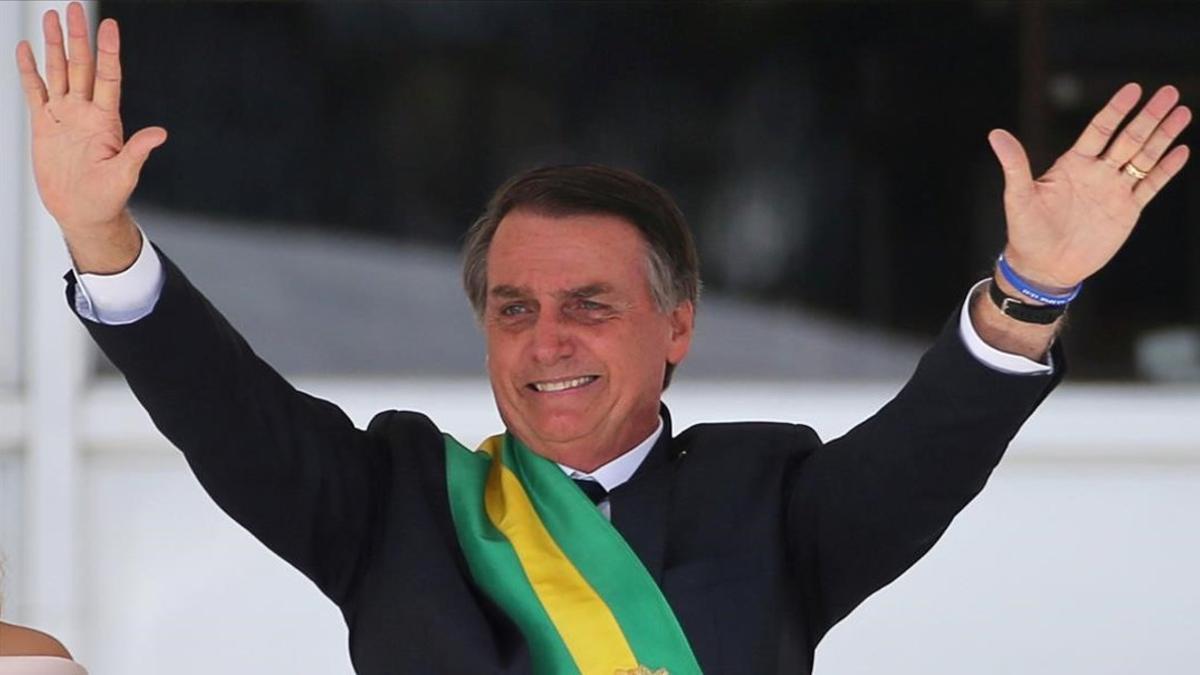 Jair Bolsonaro durante su cerimonia de investidura.