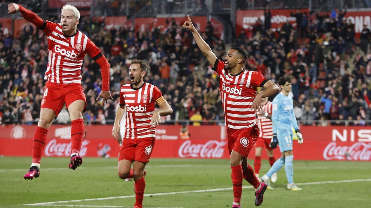 La celebració del gol de la victòria de Yangel Herrera.