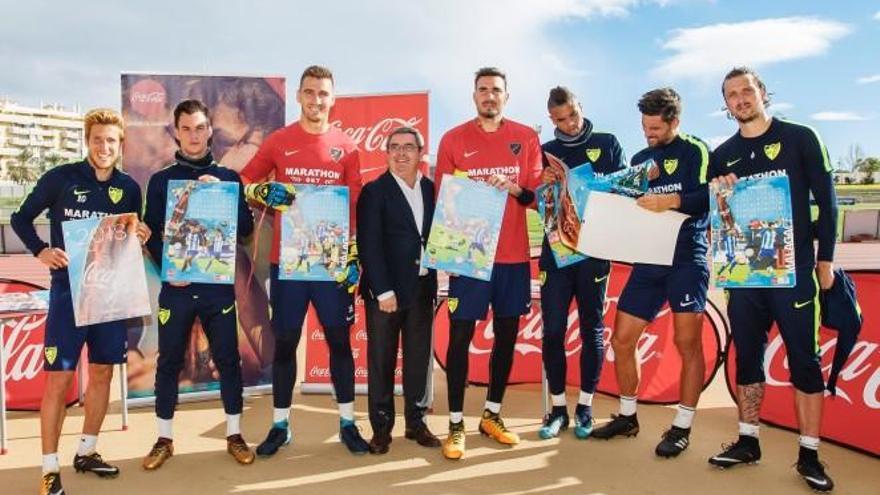 El Málaga CF y Coca-Cola presentan su calendario