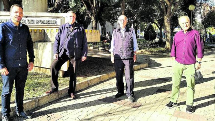 Abel Molina (izq.), José Manuel Salcedo, Jesús Cacheiro y Pepe Paéz, de La Biznaga Azul.