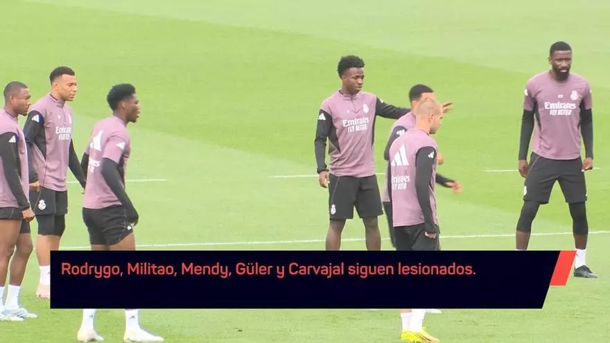 Tchouaméni y Mbappé entrenan con normalidad antes del 'Clásico'