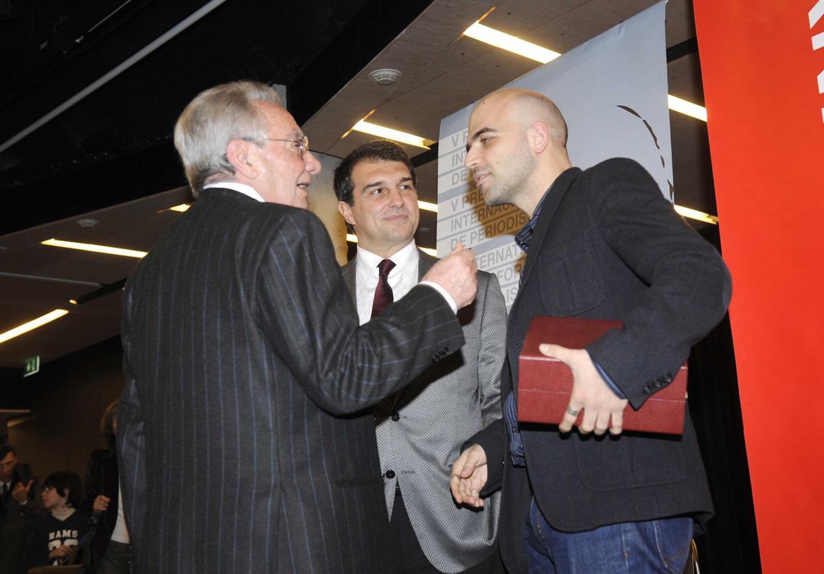 Saviano, en el año 2009 junto a Joan Laporta