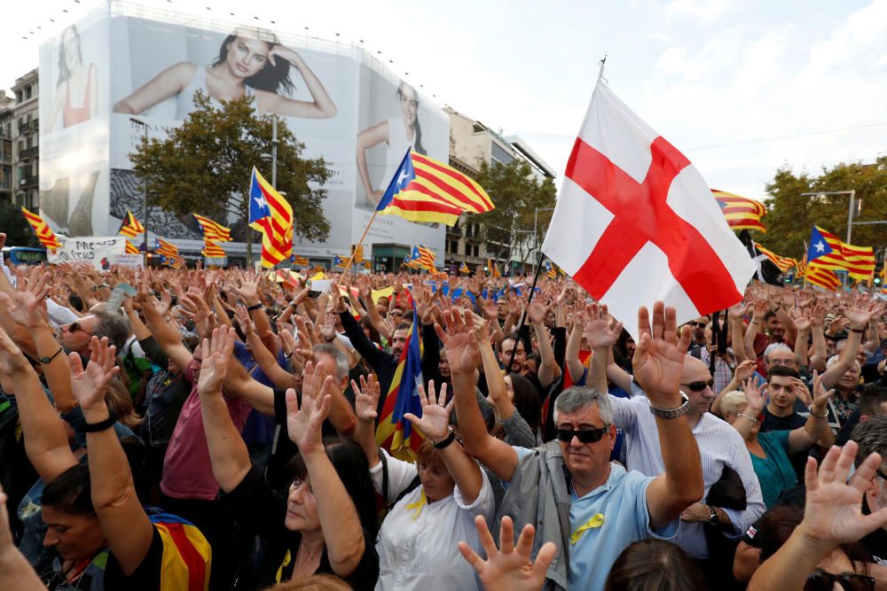 Manifestació a Barcelona per l'alliberament dels Jordis