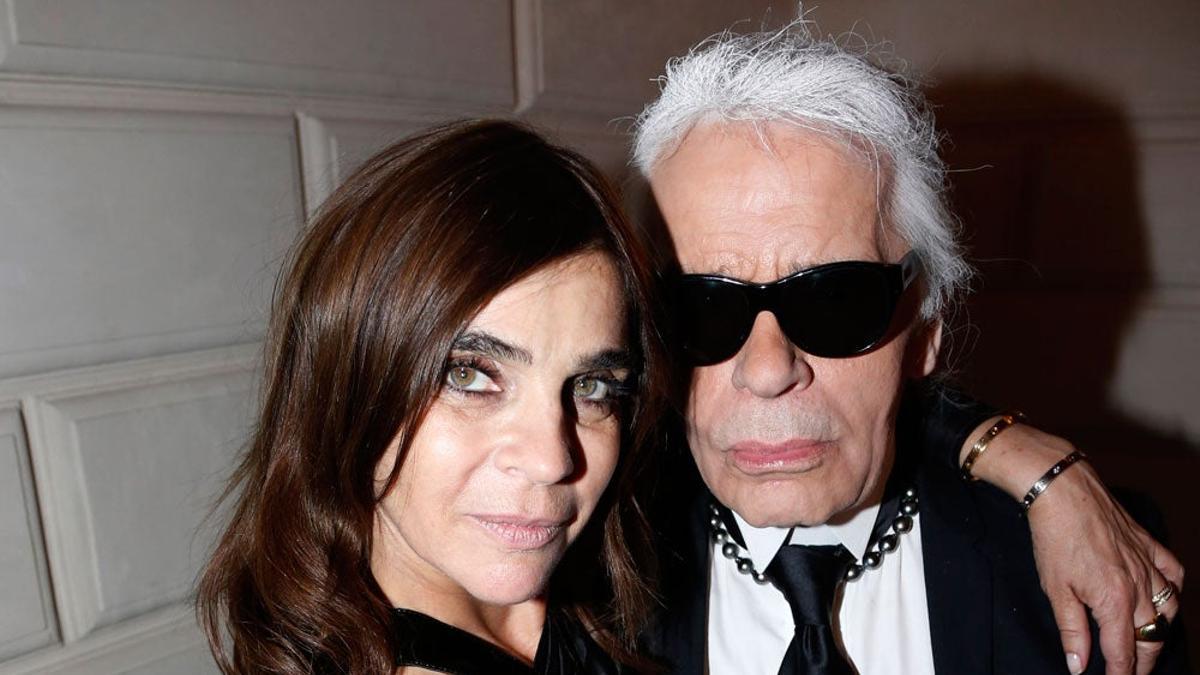 Carine Roitfeld y Karl Lagerfeld