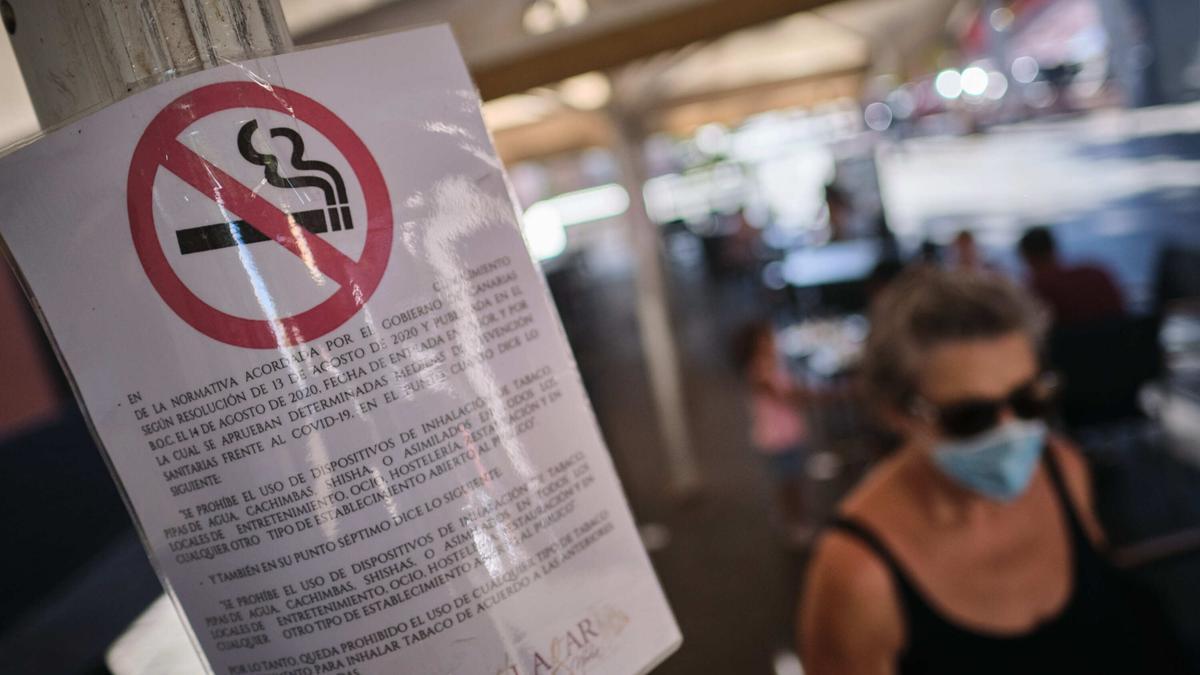 Un establecimiento de la capital tinerfeña que prohíbe fumar.