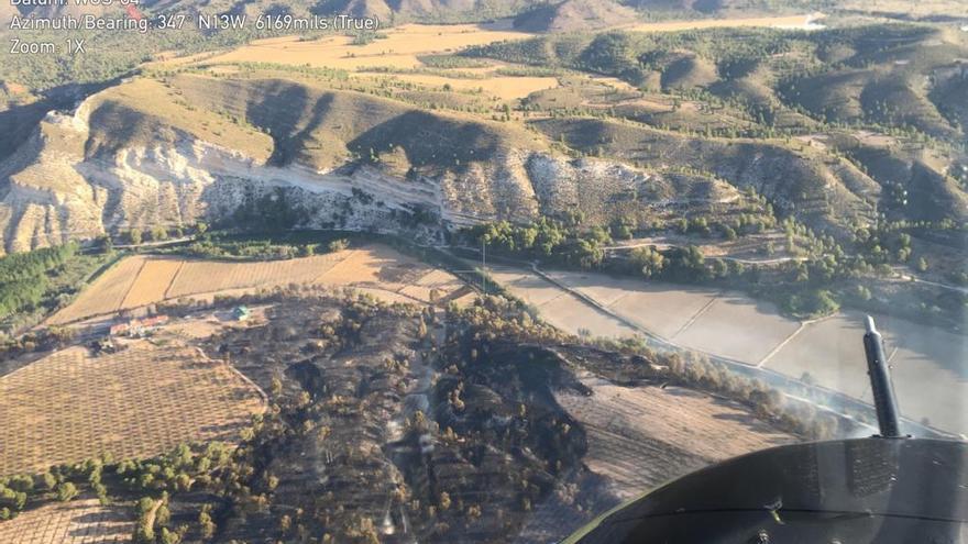 Estabilizado el incendio en el Pantano del Cenajo