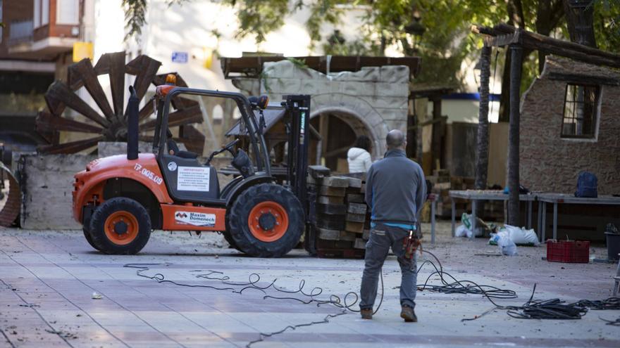 Comienza el montaje del belén monumental de Xàtiva
